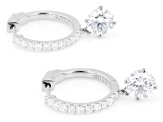 Certified Round White Lab-Grown Diamond G-H VS-SI Rhodium Over Sterling Silver Earrings 2.50ctw