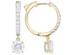 Certified Round White Lab-Grown Diamond G-H VS-SI 14K Yellow Gold Over Silver Earrings 2.50ctw