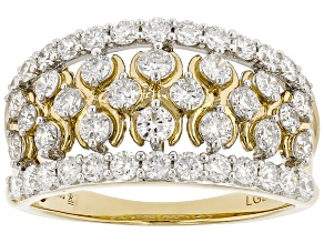 Round White Lab-Grown Diamond H SI 14K Yellow Gold Over Sterling Silver Ring 1.50ctw