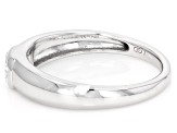 Emerald Cut White Lab-Grown Diamond H SI Rhodium Over Sterling Silver Solitaire Ring 0.33ct