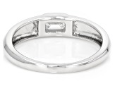 Emerald Cut White Lab-Grown Diamond H SI Rhodium Over Sterling Silver Solitaire Ring 0.33ct