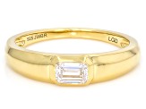 Emerald Cut White Lab-Grown Diamond H SI 14K Yellow Gold Over Sterling Silver Solitaire Ring 0.33ct