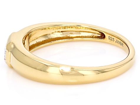 Emerald Cut White Lab-Grown Diamond H SI 14K Yellow Gold Over Sterling Silver Solitaire Ring 0.33ct