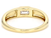 Emerald Cut White Lab-Grown Diamond H SI 14K Yellow Gold Over Sterling Silver Solitaire Ring 0.33ct
