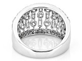 Round and Baguette White Lab-Grown Diamond H SI Rhodium Over Sterling Silver Ring 2.00ctw