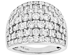 Round White Lab-Grown Diamond H SI Rhodium Over Sterling Silver Ring 3.00ctw