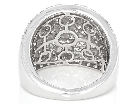 Round White Lab-Grown Diamond H SI Rhodium Over Sterling Silver Ring 3.00ctw