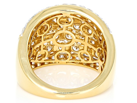 Round White Lab-Grown Diamond H SI 14K Yellow Gold Over Sterling Silver Ring 3.00ctw