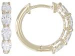 Oval White Lab-Grown Diamond G VS2 10K Yellow Gold Huggie Hoop Earrings 1.00ctw