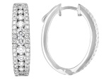 Round Lab-Grown Diamond H SI2 Rhodium Over Sterling Silver Huggie Hoop Earrings 2.00ctw