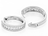 Round Lab-Grown Diamond H SI2 Rhodium Over Sterling Silver Huggie Hoop Earrings 2.00ctw