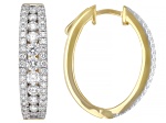 Round Lab-Grown Diamond H SI2 14K Yellow Gold Over Sterling Silver Huggie Hoop Earrings 2.00ctw