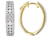 Round Lab-Grown Diamond H SI2 14K Yellow Gold Over Sterling Silver Huggie Hoop Earrings 2.00ctw