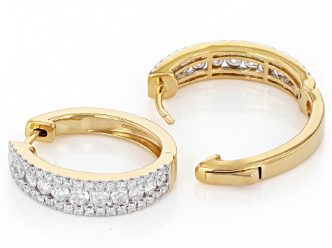 Round Lab-Grown Diamond H SI2 14K Yellow Gold Over Sterling Silver Huggie Hoop Earrings 2.00ctw