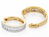 Round Lab-Grown Diamond H SI2 14K Yellow Gold Over Sterling Silver Huggie Hoop Earrings 2.00ctw