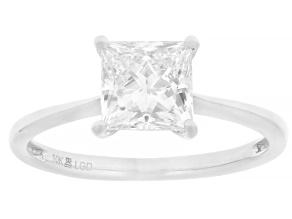 Certified Princess Cut White Lab-Grown Diamond H SI 10K White Gold Solitaire Ring 1.50ct
