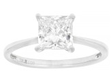 Certified Princess Cut White Lab-Grown Diamond H SI 10K White Gold Solitaire Ring 1.50ct