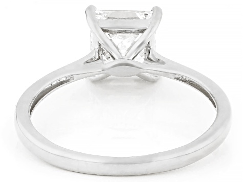 Certified Princess Cut White Lab-Grown Diamond H SI 10K White Gold Solitaire Ring 1.50ct
