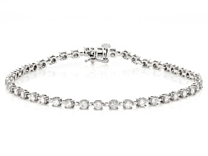 Round White Lab-Grown Diamond G-H SI1 10K White Gold Tennis Bracelet 1.50ctw