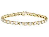 Round White Lab-Grown Diamond G-H SI1 10K Yellow Gold Tennis Bracelet 5.00ctw
