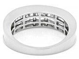 Round White Lab-Grown Diamond G-H SI Rhodium Over Sterling Silver Band Ring 1.80ctw