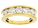 Round White Lab-Grown Diamond G-H SI 14K Yellow Gold Over Sterling Silver Band Ring 1.80ctw