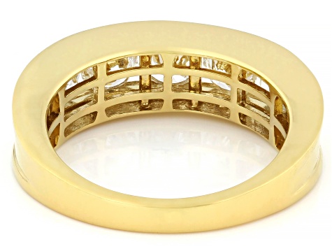 Round White Lab-Grown Diamond G-H SI 14K Yellow Gold Over Sterling Silver Band Ring 1.80ctw