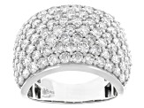 Round White Lab-Grown Diamond G-H SI Rhodium Over Sterling Silver Ring 4.25ctw