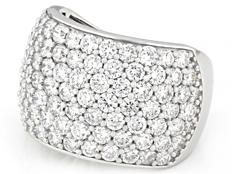 Round White Lab-Grown Diamond G-H SI Rhodium Over Sterling Silver Ring 4.25ctw