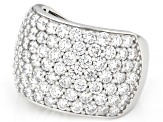Round White Lab-Grown Diamond G-H SI Rhodium Over Sterling Silver Ring 4.25ctw