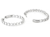 Round White Lab-Grown Diamond F-G VS2 Rhodium Over Sterling Silver Inside-Out Hoop Earrings 3.00ctw