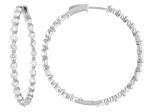 Round White Lab-Grown Diamond F-G VS2 Rhodium Over Sterling Silver Inside-Out Hoop Earrings 5.00ctw