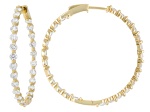 Round White Lab-Grown Diamond F-G VS2 14K Yellow Gold Over Silver Inside-Out Hoop Earrings 5.00ctw