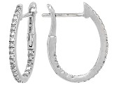Round White Lab-Grown Diamond G-H SI2 10K White Gold Hoop Earrings 0.33ctw