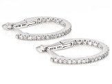 Round White Lab-Grown Diamond G-H SI2 10K White Gold Hoop Earrings 0.33ctw