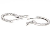 Round White Lab-Grown Diamond G-H SI2 10K White Gold Hoop Earrings 0.33ctw