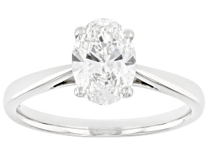 Certified Oval White Lab-Grown Diamond E SI1 Platinum Solitaire Ring 1.20ct