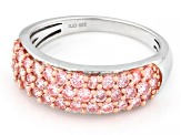 Round Pink Lab-grown Diamond SI Rhodium Over Sterling Silver Ring 1.00ctw