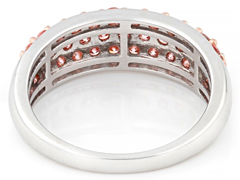 Round Pink Lab-grown Diamond SI Rhodium Over Sterling Silver Ring 1.00ctw