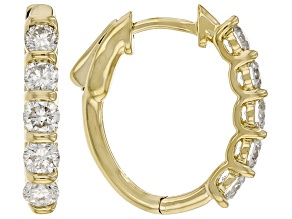 White Lab-Grown Diamond H SI1 14K Yellow Gold Over Sterling Silver Huggie Hoop Earrings 1.00ctw