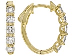 White Lab-Grown Diamond H SI1 14K Yellow Gold Over Sterling Silver Huggie Hoop Earrings 1.00ctw
