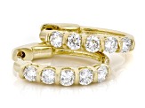 White Lab-Grown Diamond H SI1 14K Yellow Gold Over Sterling Silver Huggie Hoop Earrings 1.00ctw