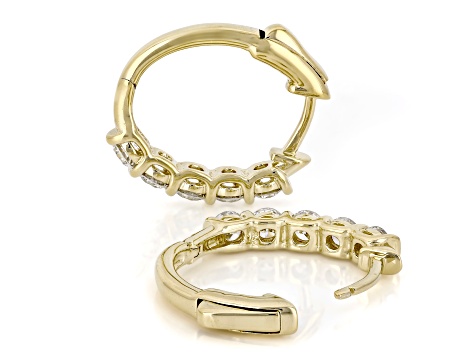 White Lab-Grown Diamond H SI1 14K Yellow Gold Over Sterling Silver Huggie Hoop Earrings 1.00ctw