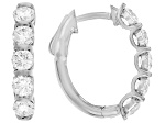White Lab-Grown Diamond H SI1 Rhodium Over Sterling Silver Huggie Hoop Earrings 2.00ctw
