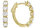 White Lab-Grown Diamond H SI1 14K Yellow Gold Over Sterling Silver Huggie Hoop Earrings 2.00ctw