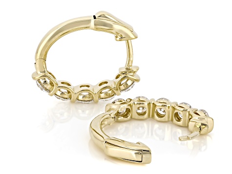 White Lab-Grown Diamond H SI1 14K Yellow Gold Over Sterling Silver Huggie Hoop Earrings 2.00ctw