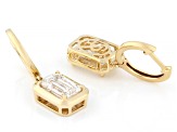 Certified Emerald Cut White Lab-Grown Diamond H SI 14K Yellow Gold Solitaire Earrings 3.00ctw