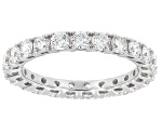 Round White Lab-Grown Diamond H SI1 10K White Gold Eternity Band Ring 2.00ctw