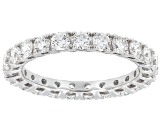 Round White Lab-Grown Diamond H SI1 10K White Gold Eternity Band Ring 2.00ctw