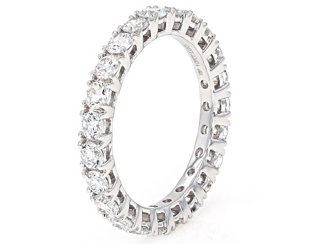 Round White Lab-Grown Diamond H SI1 10K White Gold Eternity Band Ring 2.00ctw